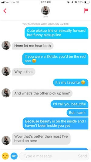 Tinder chat crazy funny question