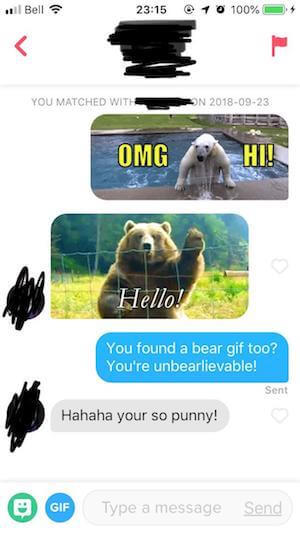 bear gif tinder opener