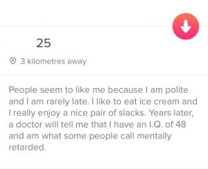 funny tinder bio with quote from anchorman