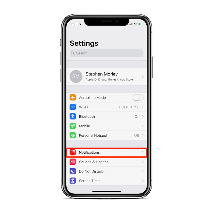 iphone settings notifications Dude Hack