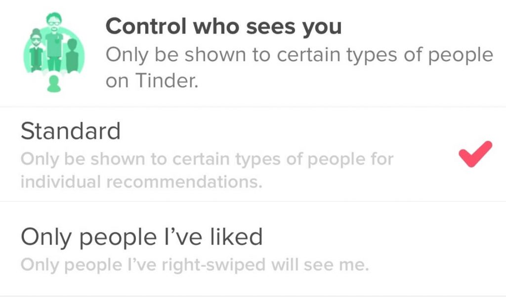 control who sees you tinder plus gold settings