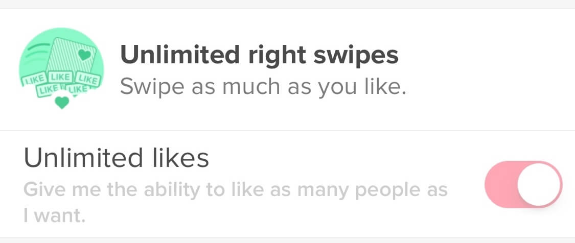 Unlimited 2018 tinder likes What I've