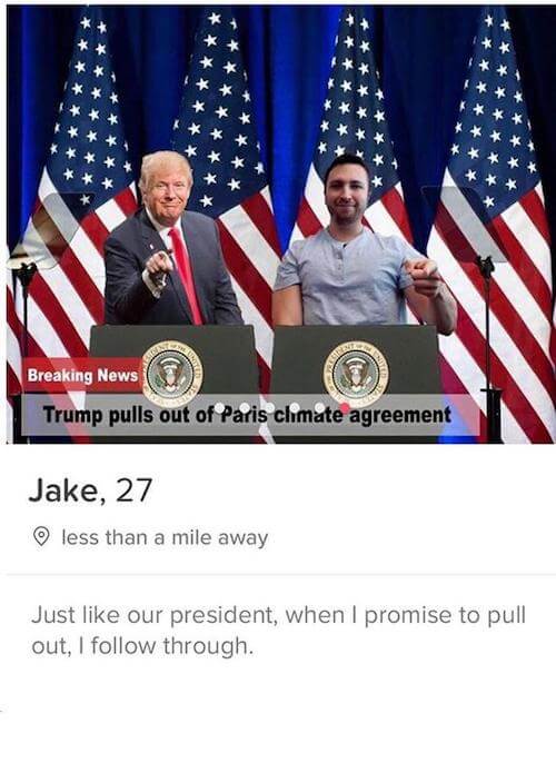 Funny Photoshopped Tinder Profile Trump