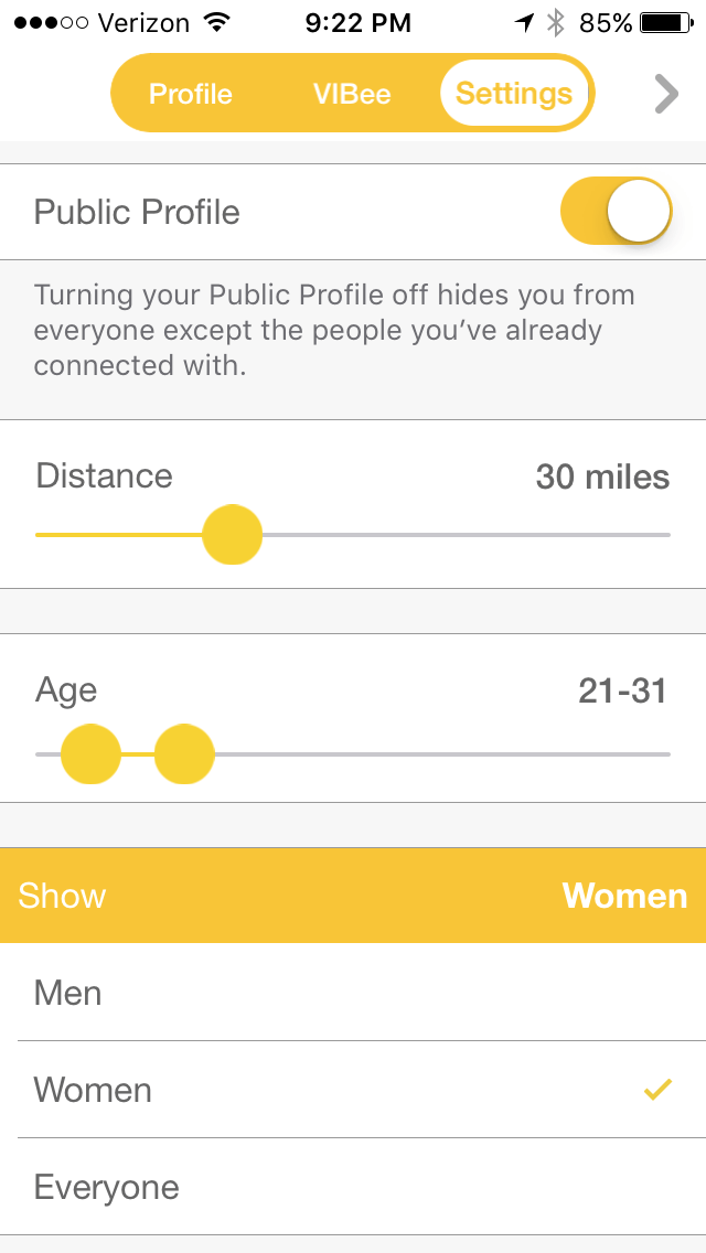 What Is The Average Age On Bumble - Profile Settings