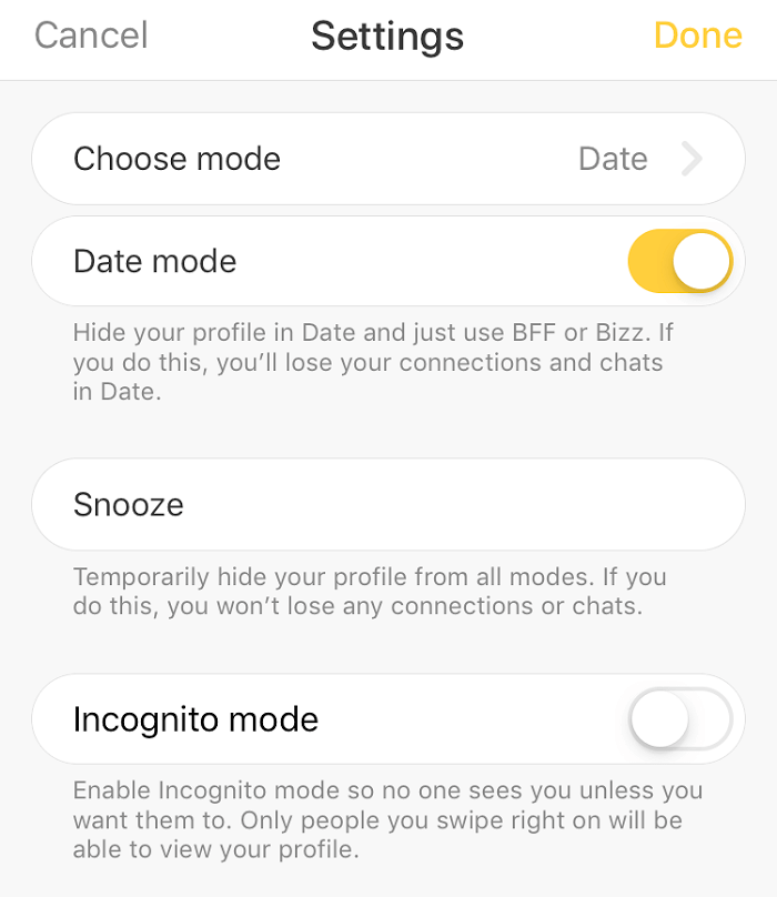 Can You Browse Bumble Without Signing Up - Bumble Snooze and Incognito