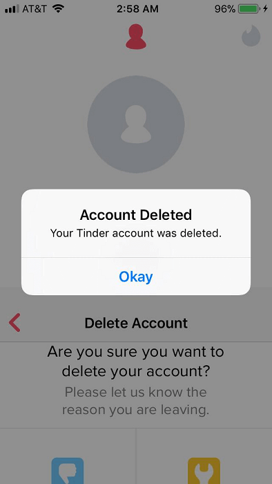 Tinder chat disappeared