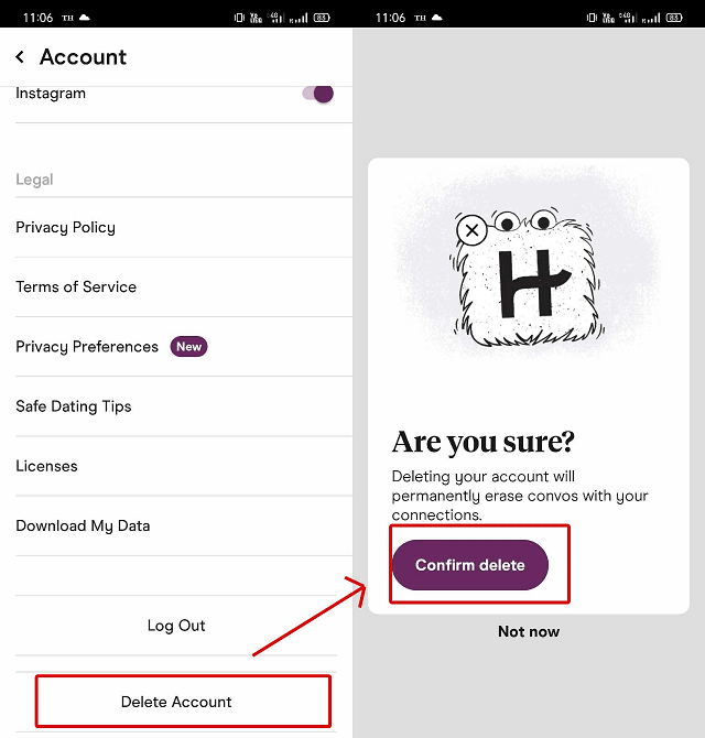 Hinge Deleted My Account - How To Get it Back - delete hinge account