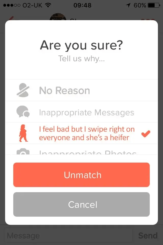 Can You Stop Someone From Seeing You On Tinder - tinder reason to unmatch