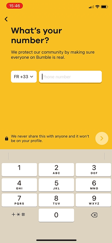 Bumble Deleted My Account - sign up with mobile number