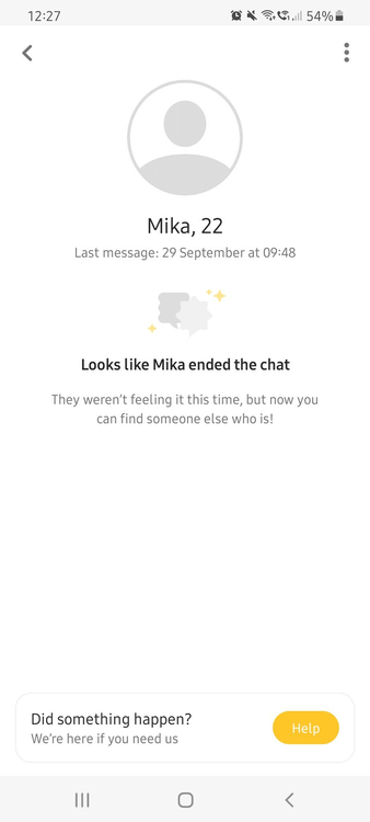 What Does It Mean If A Conversation Disappears On Bumble - ended chat